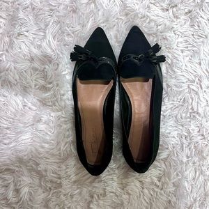 Black flat loafers with tassels UK 7; US 9